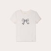 T-shirt manches courtes ajusté ecru femme