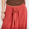 Pantalon large taille haute fluide vieux rose femme