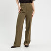 Pantalon city large vert kaki femme