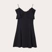 Robe droite bretelles noir femme