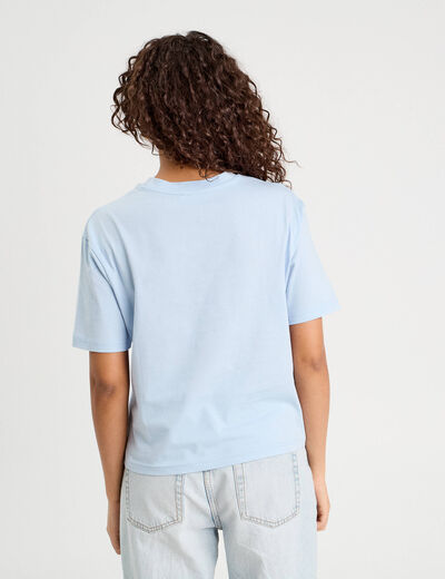 T-shirt manches courtes bleu ciel femme