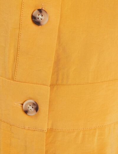 Combishort fluide boutonnée jaune moutarde femme