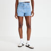 Short mom en jean denim bleach femme