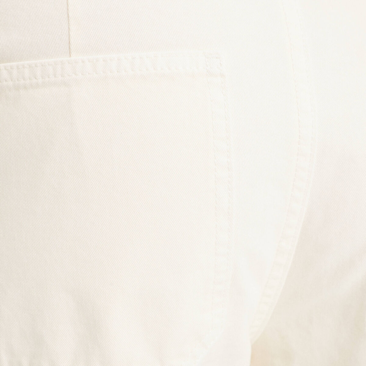 Pantalon large cargo ecru femme