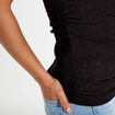 D&eacute;bardeur ajour&eacute; col rond noir femme