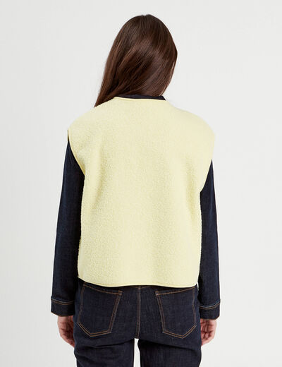 Gilet polaire sans manches jaune clair femme