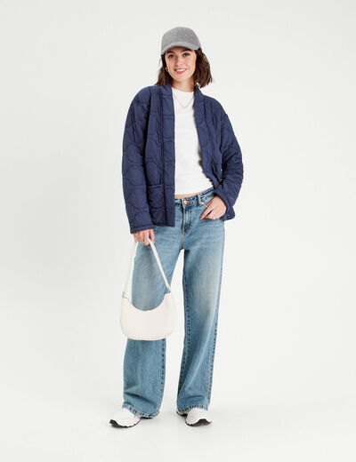 Veste matelassée bleu marine femme