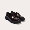 Mocassins &agrave; talon marron fonc&eacute; femme