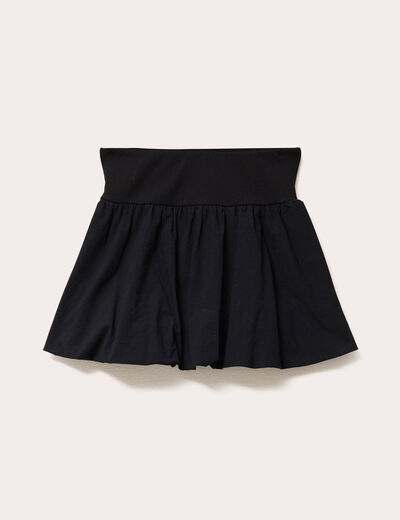 Jupe courte évasée effet boule noir femme