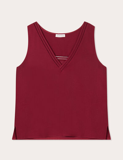 Débardeur sans manches rouge foncé femme