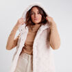 Veste droite à capuche ecru femme