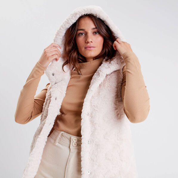 veste droite a capuche ecru femme Veste droite à capuche ecru femme