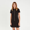 Robe trapèze zippée noir femme
