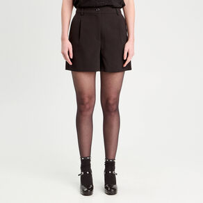 short large taille haute noir femme Short large taille haute noir femme