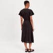 Robe boutonnée à manches courtes noir femme
