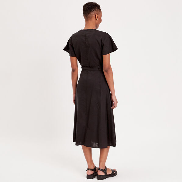 robe boutonnee a manches courtes noir femme Robe boutonnée à manches courtes noir femme