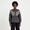 Gilet manches longues gris fonc&eacute; femme