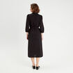 Robe longue chemise ceinturée noir femme