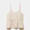 Top col v bretelles fines chin&eacute; beige femme