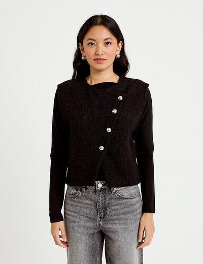 Gilet sans manches noir femme