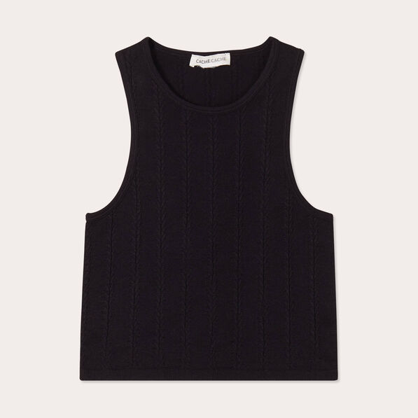 debardeur sans manches cotele noir femme Débardeur sans manches côtelé noir femme
