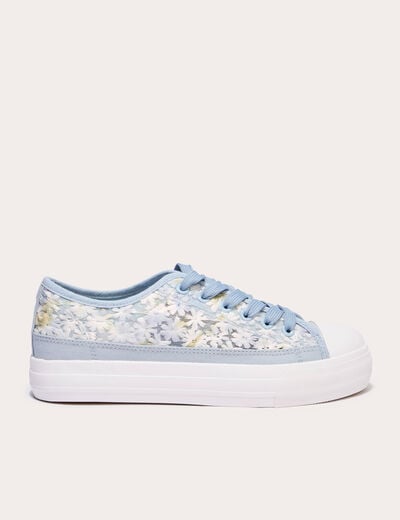 Basket plates en dentelle bleu clair femme