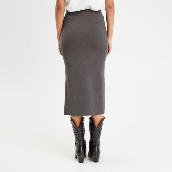 Jupe midi moulante gris foncé femme