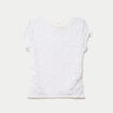 T-shirt ajust&eacute; col rond dentelle blanc femme