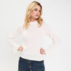 Blouse ajour&eacute;e manches longues ivoire femme
