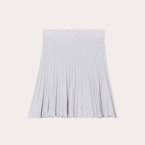 Jupe évasée plissée gris clair femme