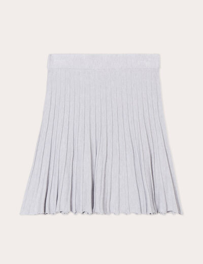 Jupe évasée plissée gris clair femme