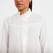 Chemise col montant manches longues ecru femme