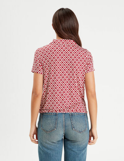 Blouse manches courtes rouge femme