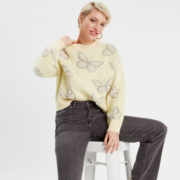 pull manches longues jaune clair femme Pull manches longues jaune clair femme