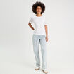 T-shirt manches brodées blanc femme