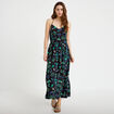 Robe &eacute;vas&eacute;e 3/4 col v bretelles fines noir femme