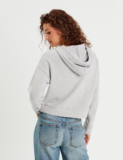 Sweat à capuche gris clair femme