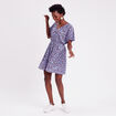Robe évasée col en V parme femme