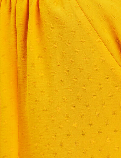 Blouse manches courtes jaune foncé femme