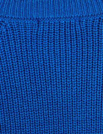 Pull col v manches longues bleu electrique femme