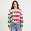 Pull manches longues rose fushia femme