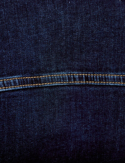 Veste cintr&eacute;e en jean col classique denim brut femme