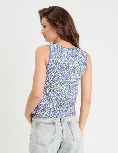Débardeur avec noeuds bleu gris femme