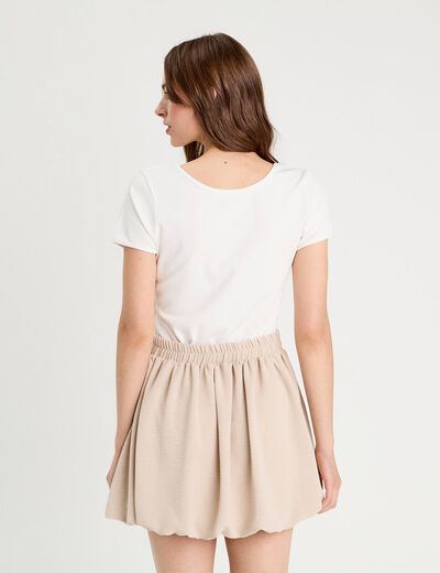 Robe évasée effet 2-en-1 ecru femme