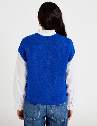 Gilet sans manches bleu electrique femme