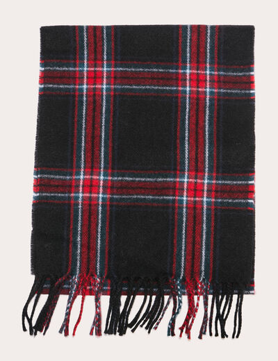 &Eacute;charpe plaid noir femme