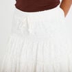 Jupe courte &eacute;vas&eacute;e en maille ecru femme