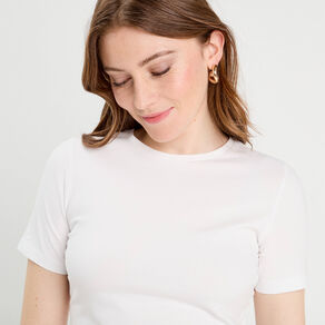 t shirt cropped blanc femme T-shirt cropped blanc femme