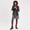 Robe &eacute;vas&eacute;e manches 3/4 noir femme