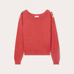 Pull avec boutons épaules vieux rose femme